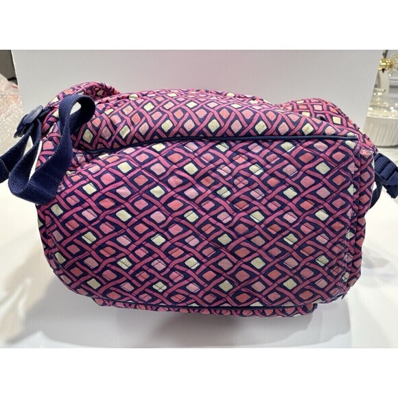 VERA BRADLEY Katalina Pink Diamonds Campus Backpack Blue White Bag Retired main image 14